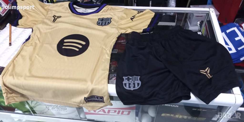 спортен екип Барселона нов тениска и шорти за дете 140 - 158см ръст Ямал спортно трико , снимка 1