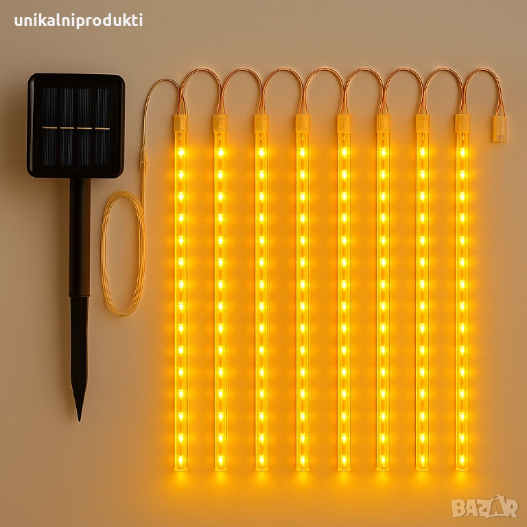 НАМАЛЕНИЕ 12.99 соларни коледни лампички падащ сняг 3м х 30см снежно синя светлина LED , снимка 1