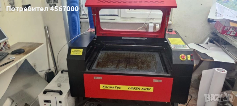 Лазерна машина CO2 60w. 50х70 см , Лазерен гравир, лазерно рязане + Индустриален Чилър CW 5200, снимка 1