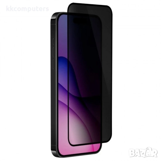 Стъклен протектор за дисплей OG Premium Privacy с цяло лепило, За iPhone 17 Air (6.9), Черен, снимка 1