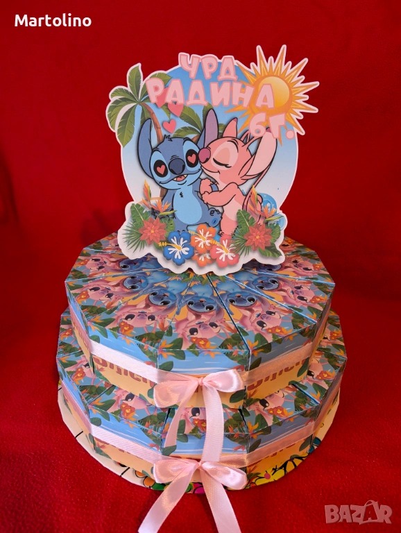 Картонена торта Стич, снимка 1