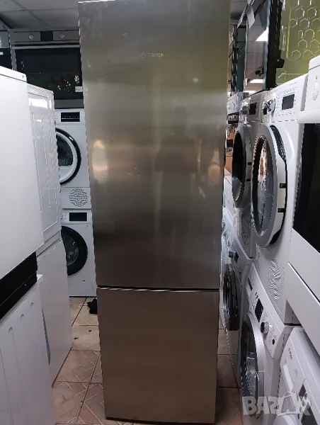 Иноксов комбиниран хладилник с фризер Бош Bosch да с две години гаранция!, снимка 1