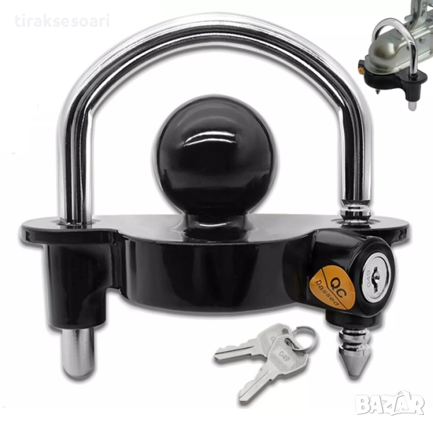 Универсален катинар за теглич с топка – Висока степен на сигурност за каравани и ремаркета, снимка 1