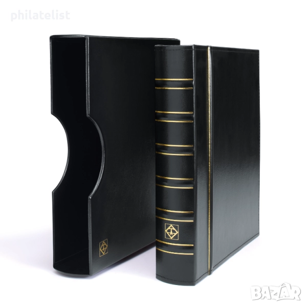 Leuchtturm Grande- албум с касета с 10 листа за картончета черен, снимка 1