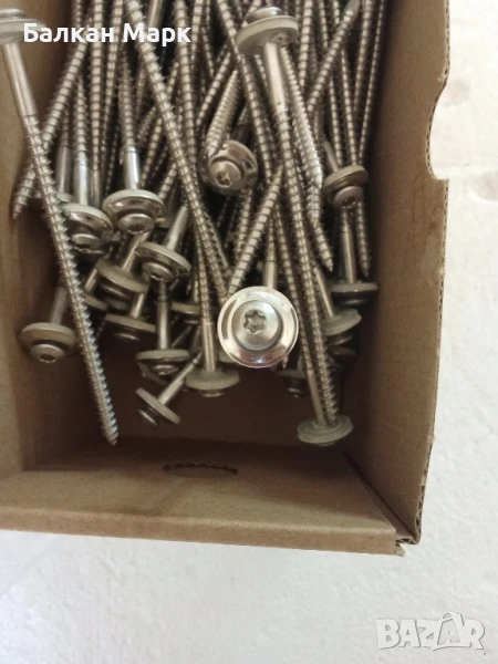 Шпенглерови, тенекеджийски винтове за ламарина 4.5x100 A2 неръждаеми, 100бр. – уплътнение EPDM, снимка 1