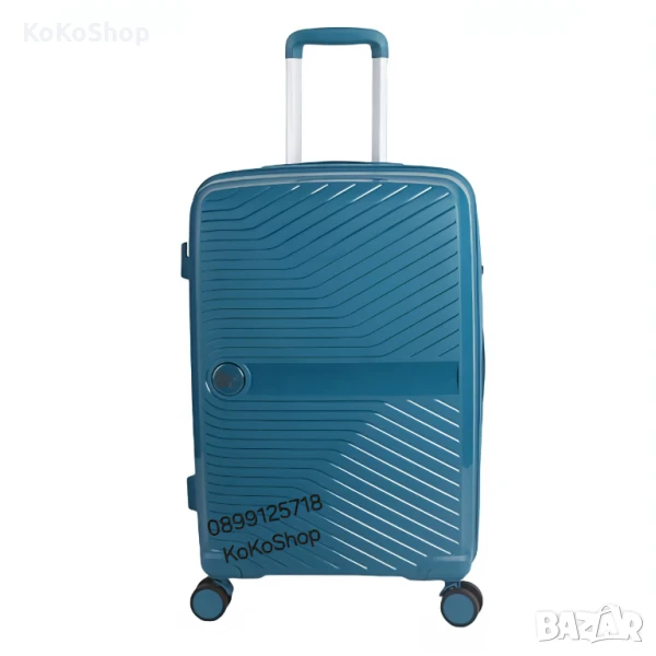 Куфар на колелца-48x28,5x75,5 см./син куфар на колелца, снимка 1