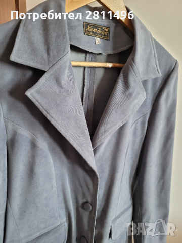 Дълго дамско сако в сив цвят  - размер S, снимка 2 - Сака - 44953723