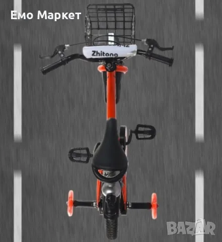 Детски велосипед с противоплъзгащи се гуми и светещи помощни колела, снимка 5 - Велосипеди - 49771893