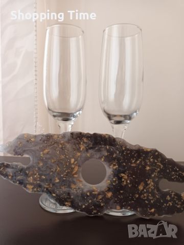 НОВ комплект поставка за чаши ръчна изработка + 2 чаши за шампанско, Спиди, снимка 1 - Ръчно изработени сувенири - 45324595