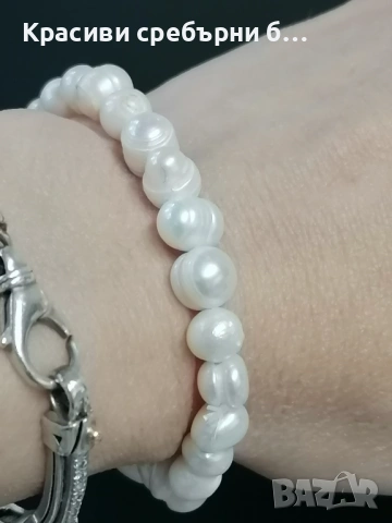 Гривна от естествени перли, снимка 3 - Гривни - 53073018