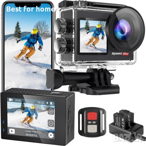 Speed ​​20 Action Cam 4K60FPS 40MP WiFi Подводна камера 40M Водоустойчива Ultra HD 