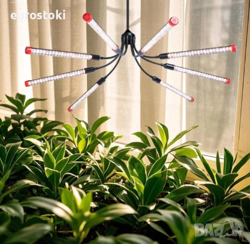 Висяща LED лампа за отглеждане на растения GroCruiser с 8 глави, фитолампа за растения с пълен спект, снимка 4 - Други - 51672872