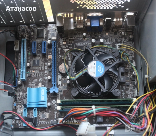 Дъно ASUS P8H61-M с процесор, вентилатор, RAM памет, снимка 1