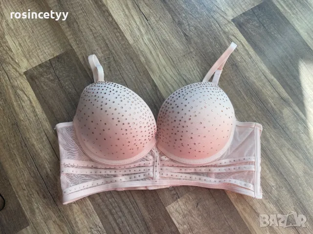 Розов сутиен с камъни , снимка 4 - Бельо - 46801076