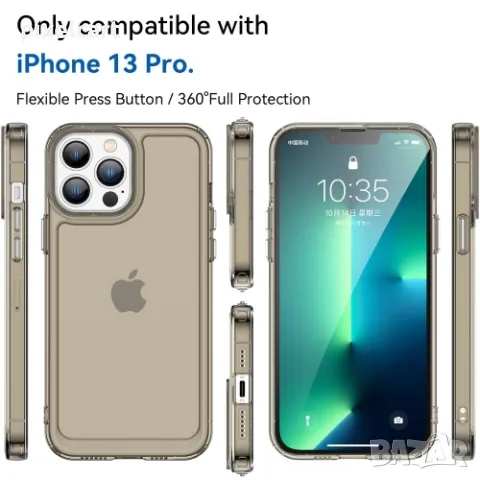 Силиконов калъф Candy за iPhone 13 Pro, Прозрачен-Сив, снимка 2 - Калъфи, кейсове - 48013880