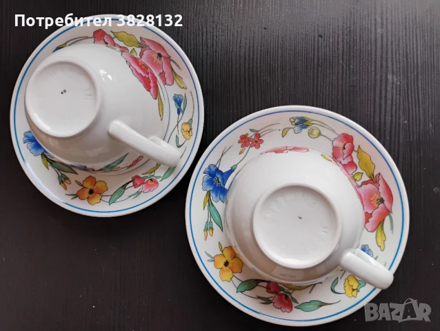 двоен сет чаша с чинийка, снимка 6 - Антикварни и старинни предмети - 50832853