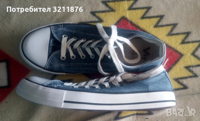 👟 Дамски дънкови кецове – номер 40, състояние - запазени, снимка 3 - Кецове - 51439460