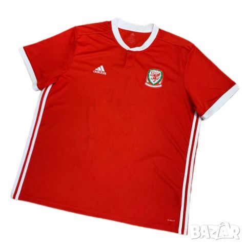 Оригинална мъжка тениска Adidas x Wales🏴󠁧󠁢󠁷󠁬󠁳󠁿 2018 | XXL размер, снимка 2 - Тениски - 46416946