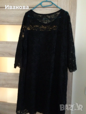Нова черна дантелена рокля за макси дама., снимка 3 - Рокли - 53654263