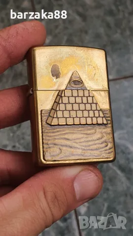 Стара бензинова запалка Зипо Zippo с Пирамиди, снимка 2 - Запалки - 49253253