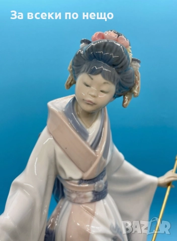 Lladro Spain  Japanese Geisha “Teruko” w/ Folded Parasol  “Гейшата” Код P1697, снимка 10 - Декорация за дома - 52960364