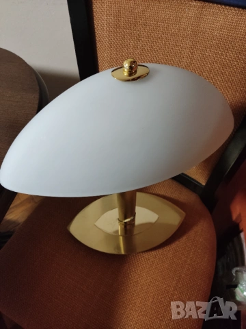 Настолна лампа с тъч-димеруема от месинг и стъкло, снимка 3 - Настолни лампи - 53511495