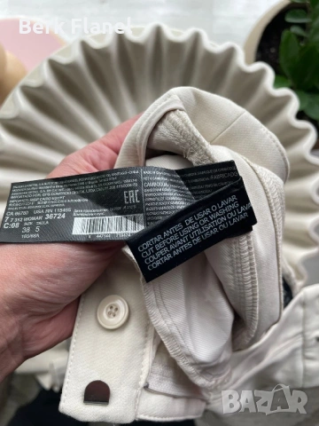 Mango дамски панталони бежов цвят, снимка 6 - Панталони - 54268318