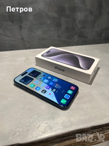 КАТО НОВ Iphone 15 Pro 256 GB Blue Titanium, снимка 7 - Apple iPhone - 52887749