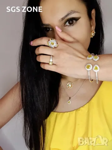 Сребърни Обеци в Златно Покритие с Мулти Сапфири💥