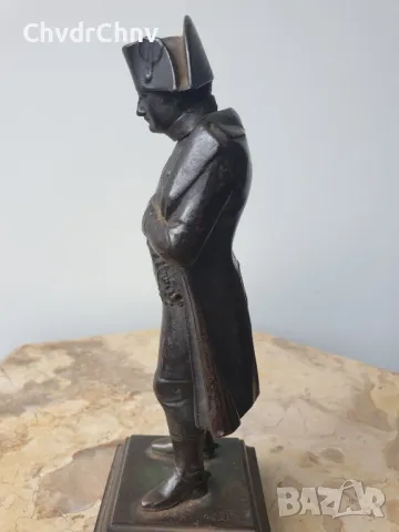 Малка много стара френска чугунена фигура на Наполеон/метална желязна статуетка 19см-1кг, снимка 3 - Антикварни и старинни предмети - 50246429