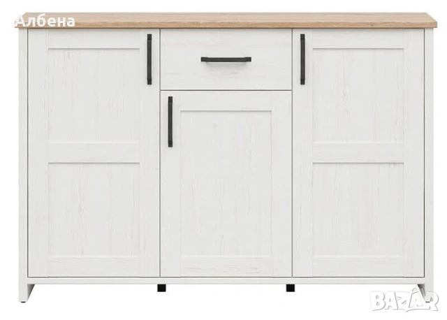 Скрин LOKSA KOM3D1S – бял бор андерсън / дъб грандсон