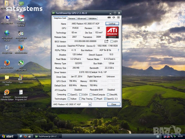 Видео карта AMD Radeon Sapphire HD 2600 XT 256MB GDDR3 128bit AGP, снимка 15 - Видеокарти - 53687785
