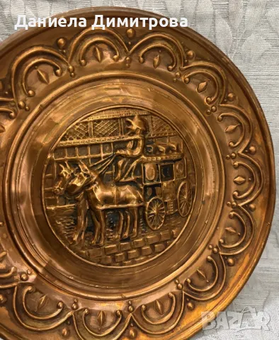 Медна чиния, снимка 2 - Други ценни предмети - 50405795