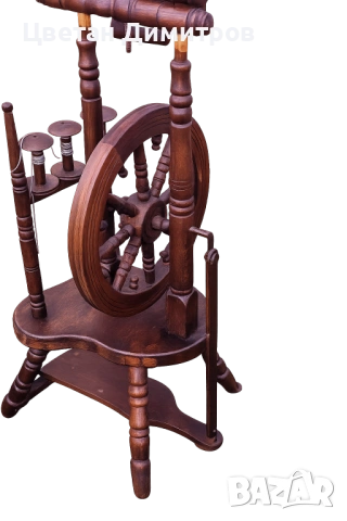 Антикварен традиционен дървен чекрък за предене на вълна, снимка 2 - Антикварни и старинни предмети - 54209011