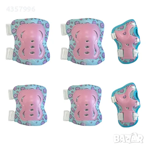 Детски наколенки РА1011 - 6бр / к-т - Розови