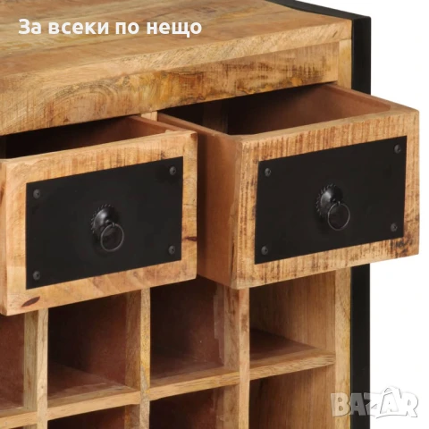 Стойка За Вино За 16 Бутилки, Мангово Дърво Масив Код P724, снимка 6 - Декорация за дома - 50621793