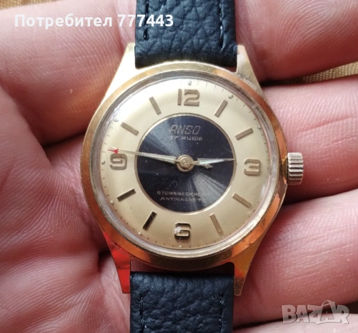 Швейцарски часовник Anso, снимка 2 - Антикварни и старинни предмети - 54098430