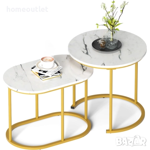 ПРОМОЦИЯ Помощни маси с атрактивен дизайн, к-кт от 2 бр. 10FJGSST09WH