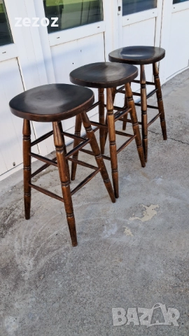 Бар столове масив-3бр., снимка 2 - Столове - 52629367