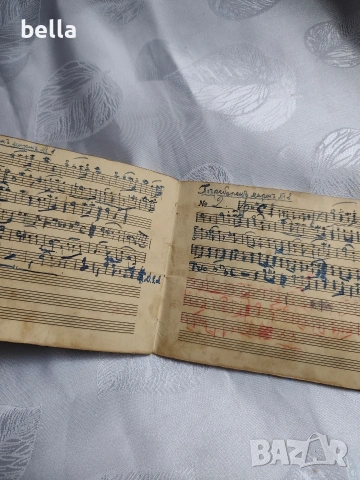 Автентична ръкописна нотна тетрадка от епохата на Царство България., снимка 8 - Антикварни и старинни предмети - 54189751