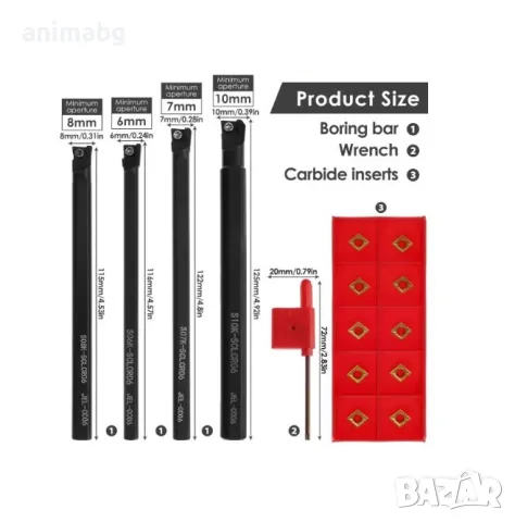 ANIIMABG Комплект 4броя стругарски ножове с 10бр. сменяеми пластини, снимка 3 - Други инструменти - 50165604
