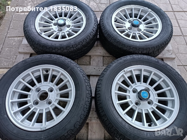 Ретро джанти 13ки 4х100 + гуми 185/60/13 Semperit, снимка 3 - Гуми и джанти - 51552227