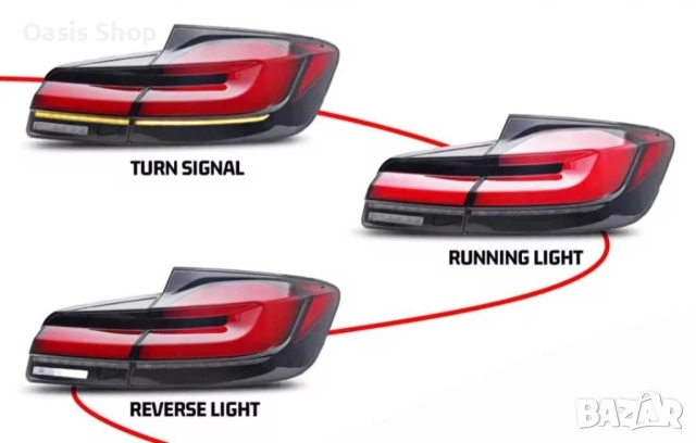 BMW 5 F10 Тунинг задни стопове  11-17 визия G серия лед бмв ф10, снимка 2 - Части - 51659018