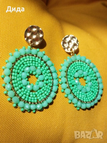 Нови обеци  "Цветен бонбон" и "Пролетно зелено", снимка 4 - Обеци - 53958510