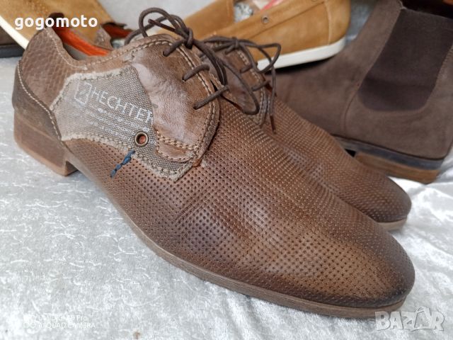 мъжки обувки от естествена кожа DANIEL HECHTER® MEN´S LEATHER LOW SHOES - COGNAC BROWN, N- 43 - 44, снимка 4 - Ежедневни обувки - 45543297