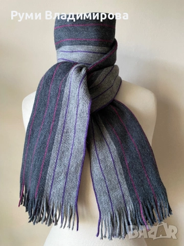 Мъжки, сив шал Hugo Boss , снимка 6 - Шалове - 52788766