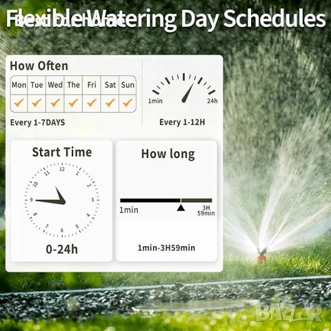 Diivoo WiFi таймер за поливане с 4 изхода, снимка 3 - Напояване - 50672377