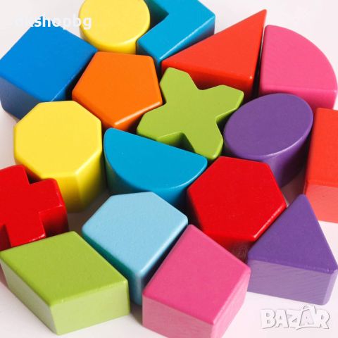 3582 "Дървеният куб с отвори и геометрични фигури, снимка 3 - Образователни игри - 45792033