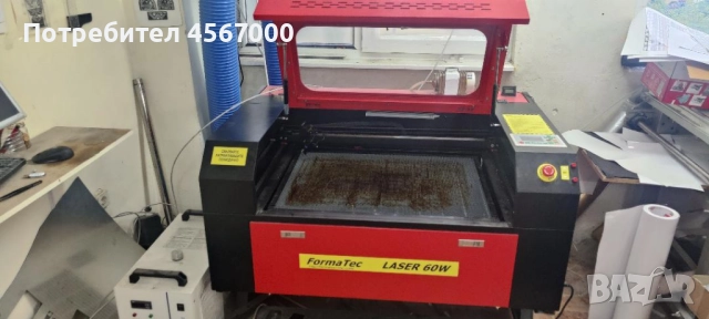 Лазерна машина CO2 60w. 50х70 см , Лазерен гравир, лазерно рязане + Индустриален Чилър CW 5200