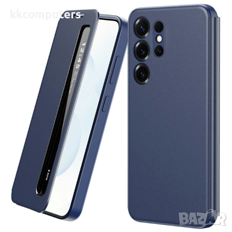 Smart View кожен калъф с прозорец и протектор за Samsung Galaxy A16 4G / 5G - четири цвята, снимка 3 - Калъфи, кейсове - 53412790